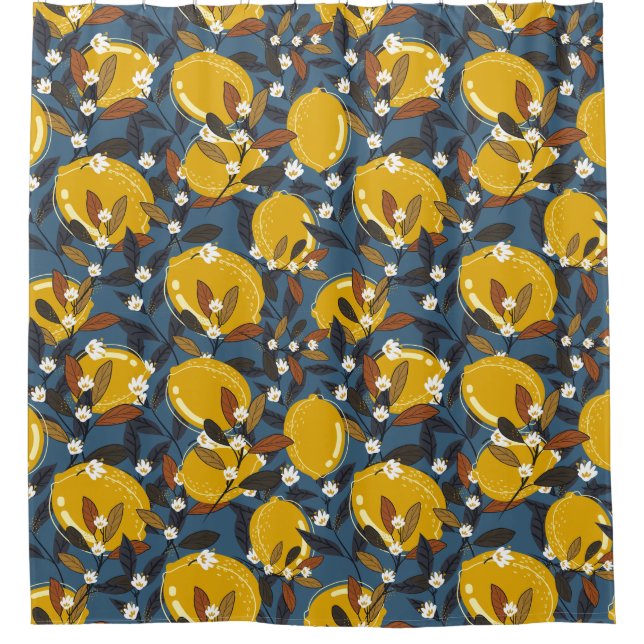 Lemon Pattern Shower Curtain (Front)