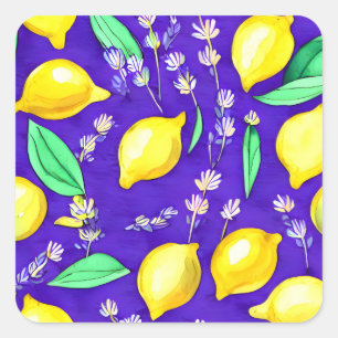 Lemon Pattern Square Sticker