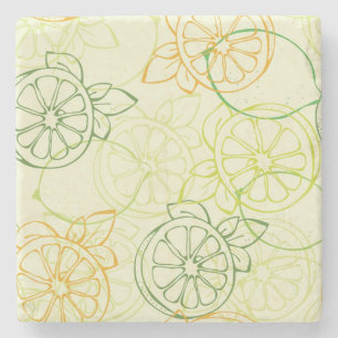 Lemon Pattern Stone Coaster