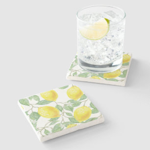 Lemon Pattern Stone Coaster