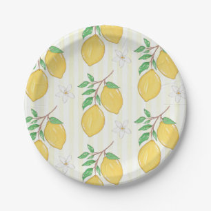 Lemon Pattern Summer Picnic Party Paper Plate