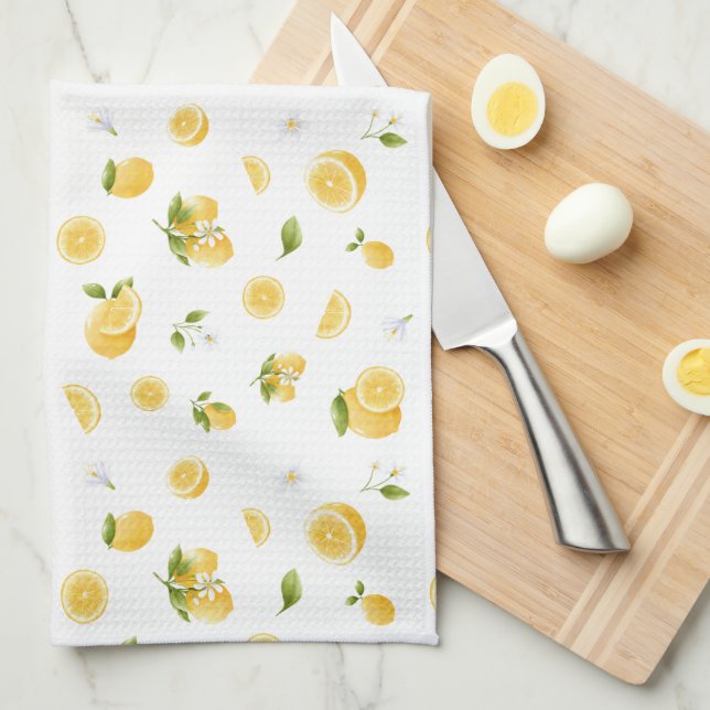 Lemon Pattern Tea Towel (Quarter Fold)