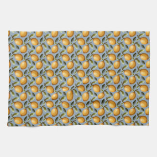 Lemon Pattern Tea Towel Mediterranean Citrus Kitch