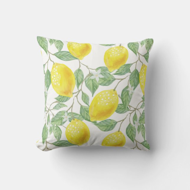 Lemon pattern throw pillow (Front)