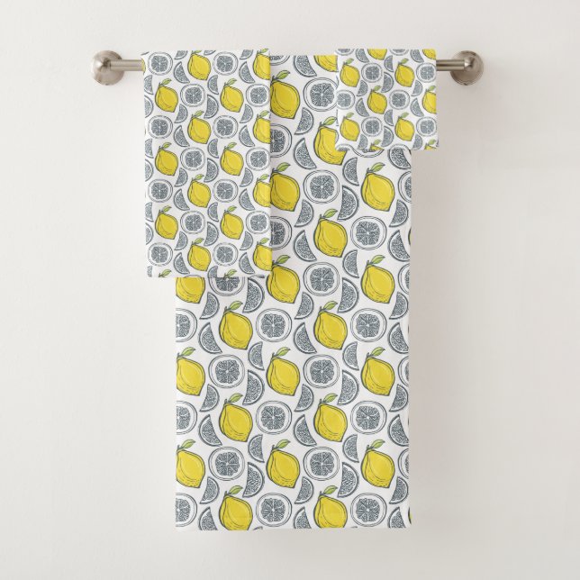 Lemon Pattern towel set (Insitu)