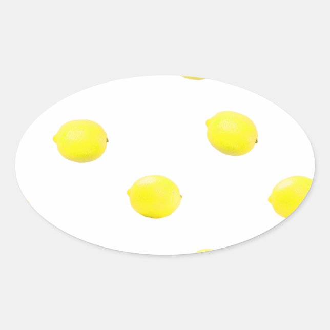 lemon pattern version 2 oval sticker (Front)