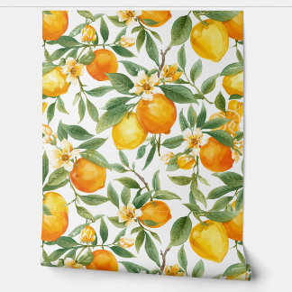 Lemon Patterned Wallpaper