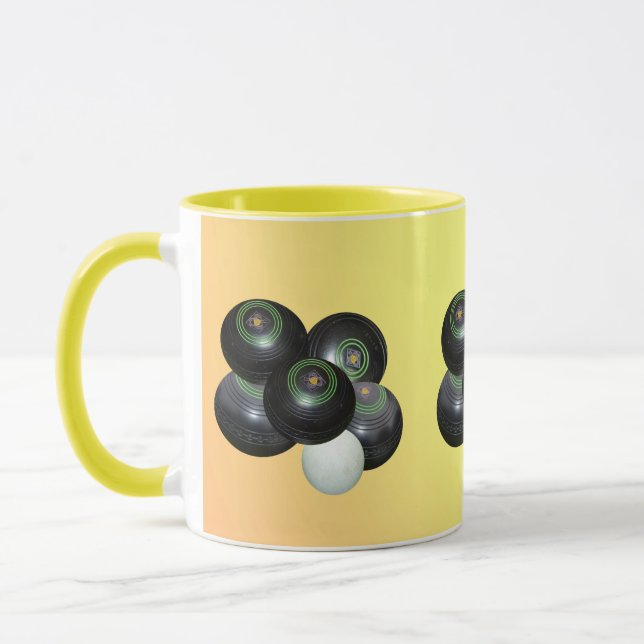 Lemon Peach Lawn Bowls, Coffee Mug (Left)