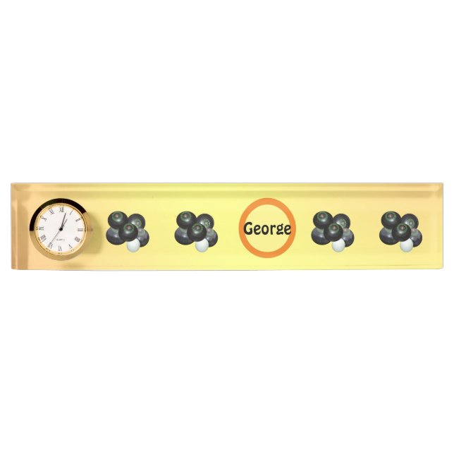 Lemon Peach Lawn Bowls, Desk Nameplate (Front)