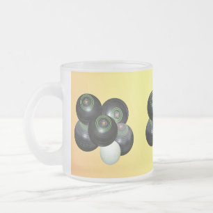 Lemon Peach Lawn Bowls, Frosted Glass Coffee Mug