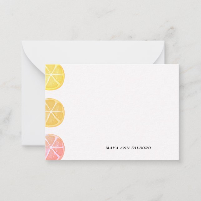 Lemon Personalised Note Cards (Front)