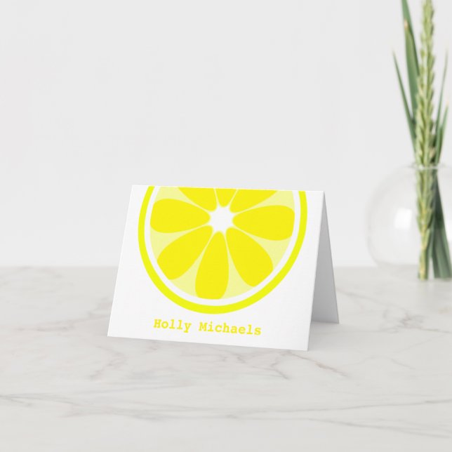 Lemon Personalised Notecard (Front)