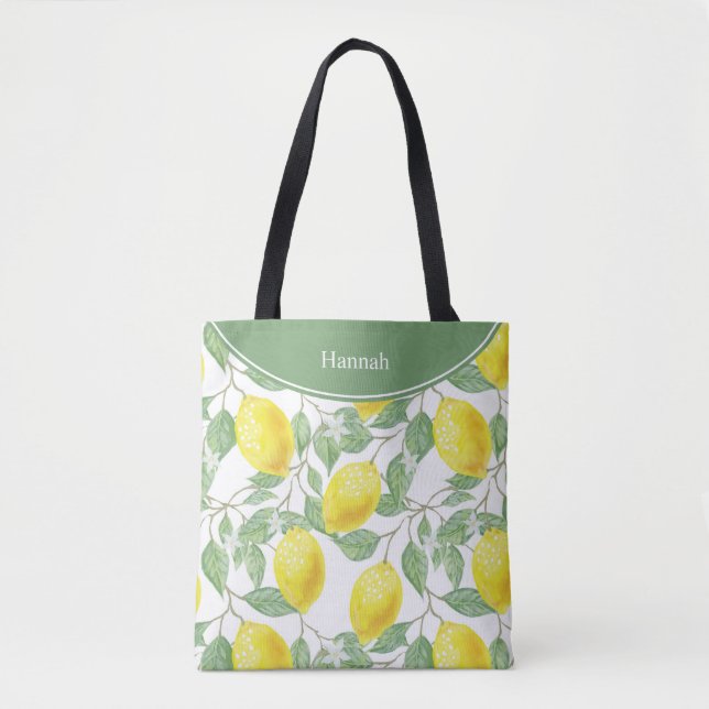 Lemon Personalised Tote Bag (Front)