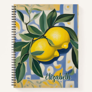 Lemon Personalized Modern Style Recipe Book