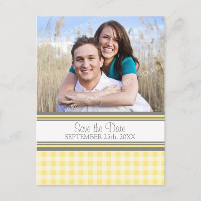Lemon Photo Save the Date Wedding Postcards (Front)