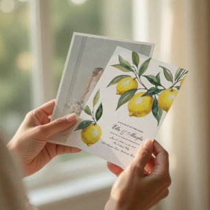 Lemon Photo Wedding Mediterranean  Invitation
