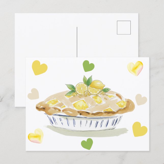 Lemon Pie Watercolor Postcard (Front/Back)