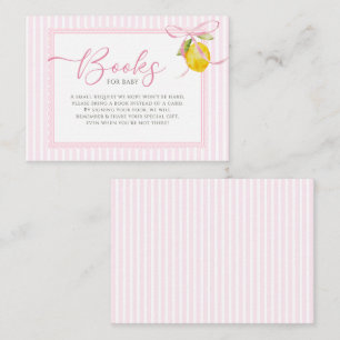 Lemon pink bow coquette Books for baby Enclosure Card