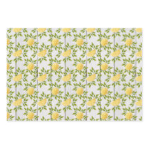 Lemon, Plaid, Green Dot Wrapping Paper Sheets