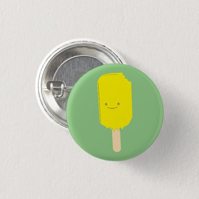 Lemon Popsicle Cartoon Drawing 3 Cm Round Badge (Front & Back)