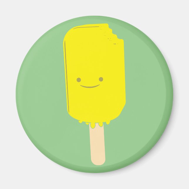 Lemon Popsicle Cartoon Drawing Magnet (Front)