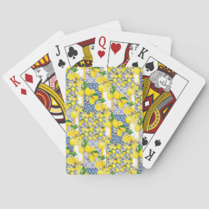 Lemon Portuguese Azulejo Mediterranean Santorini Playing Cards