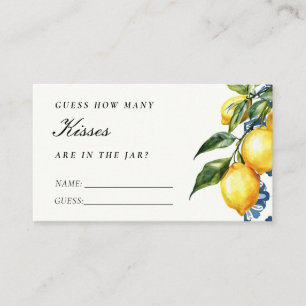 Lemon Positano How Many Kisses Bridal Shower Enclosure Card