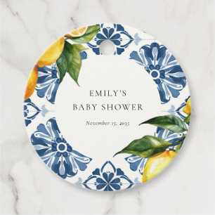 Lemon Positano Italian Baby Shower Favour Tags