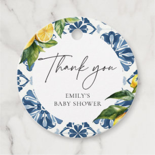 Lemon Positano Italian Baby Shower Favour Tags
