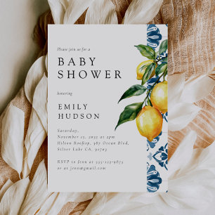 Lemon Positano Italian Baby Shower Invitation