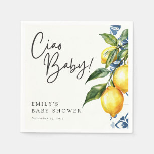 Lemon Positano Italian Baby Shower Napkin