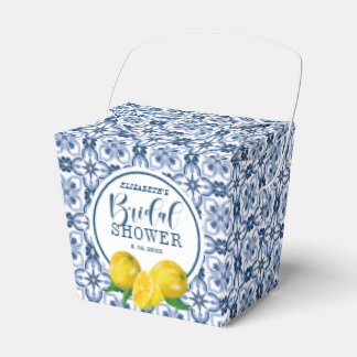 Lemon Positano Italian Blue Tile  Favour Box