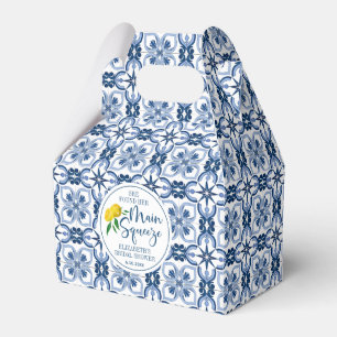 Lemon Positano Italian Blue Tile Favour Box