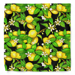 Lemon Print Bandanna on black