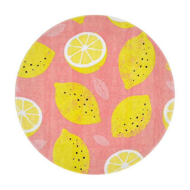 Lemon print, bright seamless summer pattern. cutting board (Front)