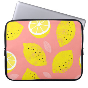 Lemon print, bright seamless summer pattern. laptop sleeve