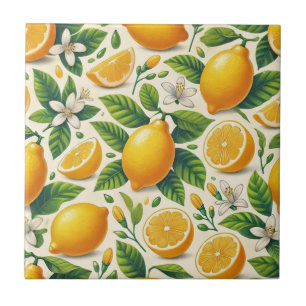 Lemon Print Ceramic Tile