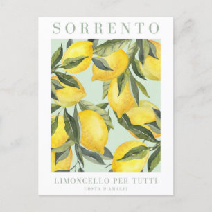Lemon Print Italian Poster Postcard