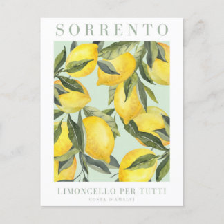 Lemon Print Italian Poster Postcard