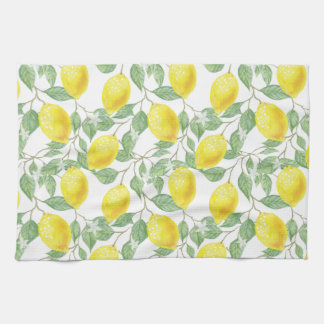 Lemon Print Kitchen Towel in Yellow and Green
