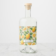 Lemon Print Limoncello Bottle Label