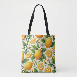 Lemon Print Premium Tote Bag