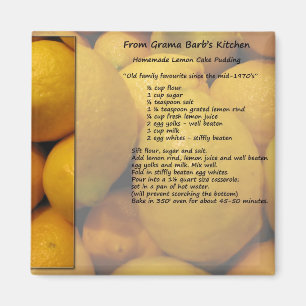 Lemon Pudding-Cake Recipe Magnet