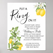 Lemon Put a Ring bridal shower game sign