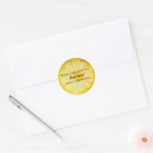 Lemon Quote Classic Round Sticker