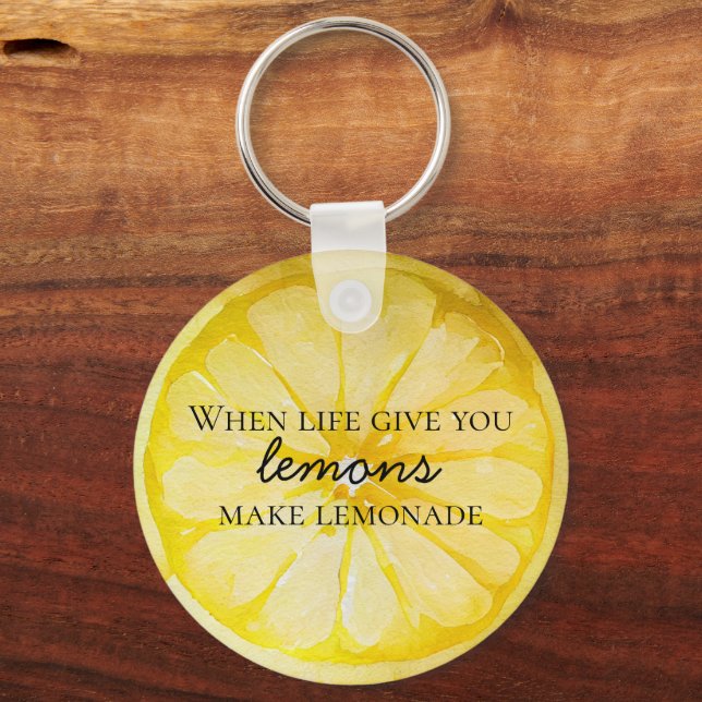Lemon Quote Key Ring (Front)