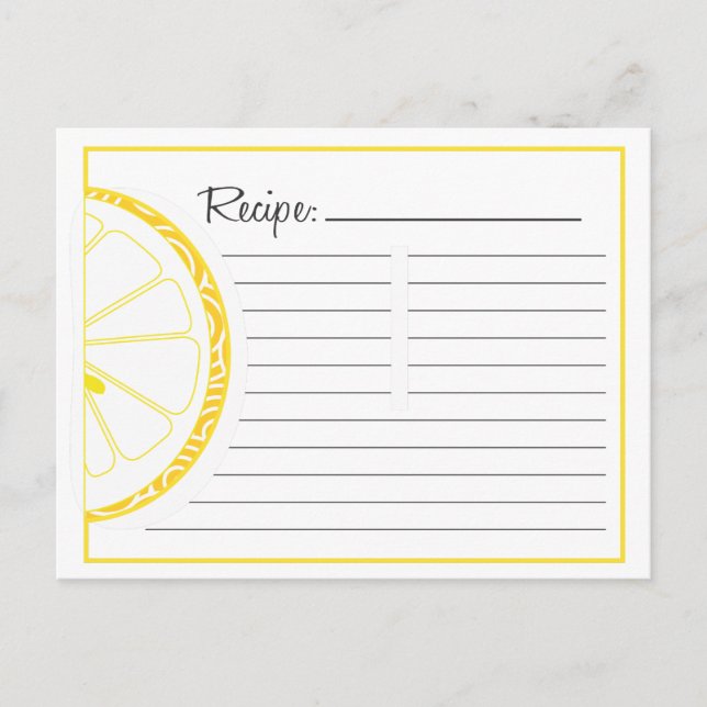 Lemon Recipe Card (Front)