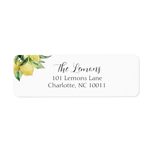 Lemon Return Address Label (Front)