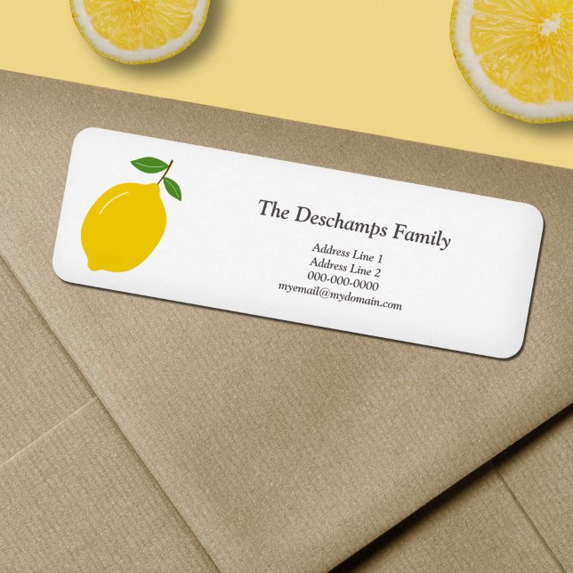 Lemon Return Address Label (Lemon Return Address Label)