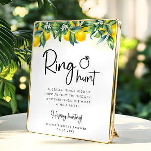 Lemon Ring Hunt Bridal Shower Game Card Poster